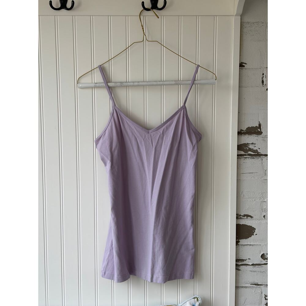 Forever 21 essentials lavender v neck spaghetti strap tank top size large